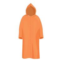 Orange raincoat protecting from cold and rainy weather vector