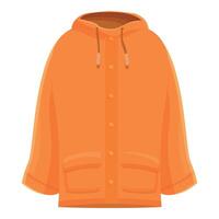 Orange raincoat protecting from cold and rain vector