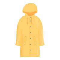 Yellow raincoat protecting from cold and rain during spring season vector