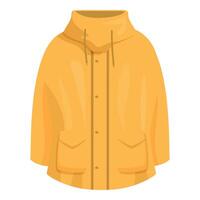 Yellow raincoat protecting from cold and rain vector