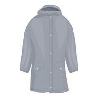 Gray raincoat protecting from rain and cold weather vector