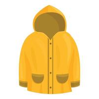 Yellow raincoat protecting from cold and wet weather vector