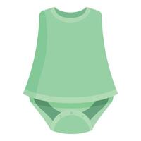 Baby clothes green romper suit showing nappy changing time vector