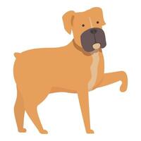 Boxer dog is standing and raising one paw vector