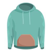 Green hoodie with a large pocket showing casual style vector