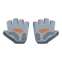 Pair of gray fingerless gloves for gym training vector
