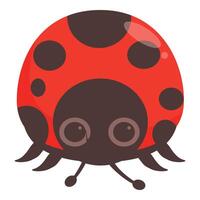 Cute ladybug crawling with shiny red shell and black spots vector