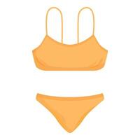 Yellow bikini with thin straps isolated on white background vector