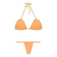 Orange bikini top and bottom isolated on white background vector