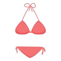 Red bikini isolated representing summer vacation and sunbathing on the beach vector