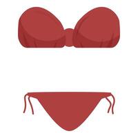 Red two piece swimsuit isolated on white background vector
