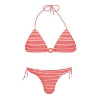 Red stripped bikini isolated on white background vector