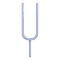 Metal tuning fork generating sound waves for musical instrument vector