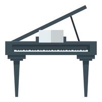 Grand piano standing with lid open playing classical music vector