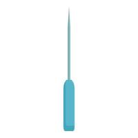 Awl with blue handle standing on white background vector