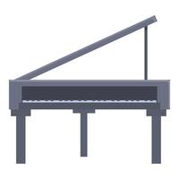 Gray grand piano standing with open top on white background vector