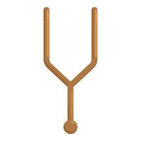 Tuning fork creating sound waves for music and healing vector