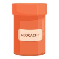 Orange geocache container keeping something secret vector