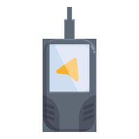 Portable gps navigator device showing direction arrow vector
