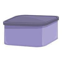 Closed rectangular plastic food container with lid vector