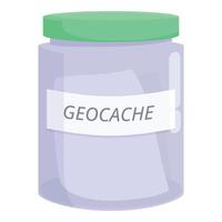 Geocache container waiting to be found using gps device vector