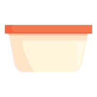 Plastic container with red lid for food storage vector