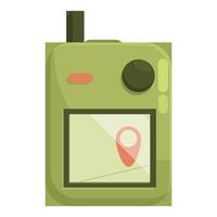 Green gps navigator showing location pin on screen vector