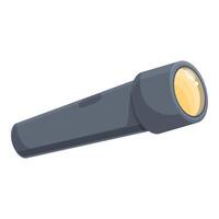 Flashlight emitting a ray of light, object for camping and hiking vector