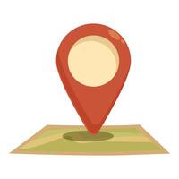 Red location pin pointing a specific place on a map vector
