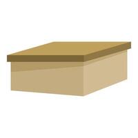 Closed cardboard square box staying on surface vector