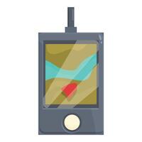 Echo sounder showing river bed and current location icon vector