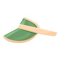 Green visor cap lying on white background vector