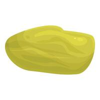 Big green stone showing rough textured surface with light reflections vector