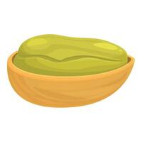 Ripe green pistachio with cracked shell showing nut inside vector