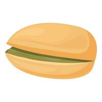Single pistachio nut shell open showing seed vector
