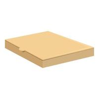 Closed cardboard pizza box isolated on white background vector