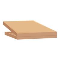 Empty cardboard pizza box open lid delivering food vector