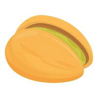 Half open pistachio showing nut inside shell vector
