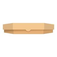 Closed cardboard pizza box with lid perspective view vector