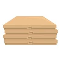 Stack of cardboard pizza boxes for delivery service vector