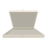 Empty pizza cardboard box opened up on white background vector