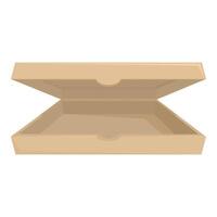 Empty open cardboard pizza box waiting for food delivery vector