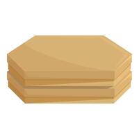 Stack of hexagonal wooden tiles for paving creating a pattern vector