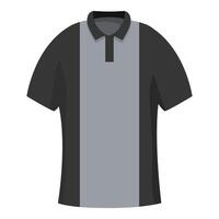 Black and grey polo shirt showing front view vector