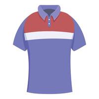 Blue polo shirt with red and white details showing modern style vector