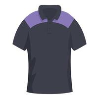 Black polo shirt with purple detail showing casual style vector
