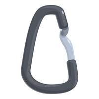 Climbing carabiner securing ropes for safe climbing vector