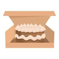 Chocolate cake with cream cheese frosting in a cardboard box vector