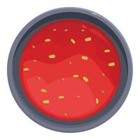 Aromatic tomato sauce simmering in a pan, creating a delicious base for italian cuisine vector