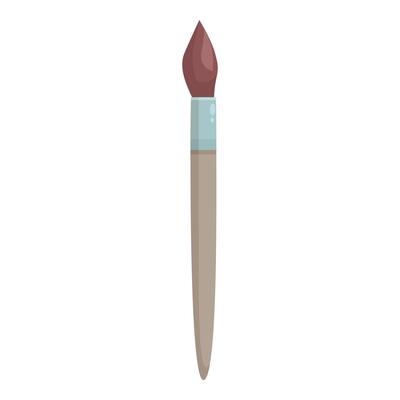 Single paintbrush standing upright with brown bristles and handle
